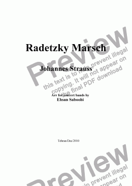 page one of Radetzky Marsch ( for Concert Bands )