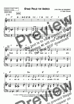 page one of Stand Proud for America, Sheet Music in F