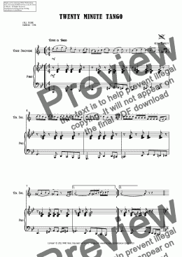 page one of Twenty Minute Tango for Bb Tenor Saxophone & Piano