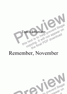 page one of Remember, November