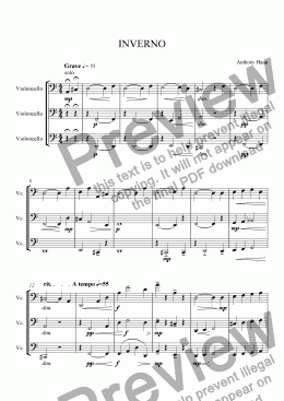 page one of Inverno Concerto for Cello: Grave