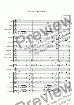 page one of Clarinet Concerto No.2