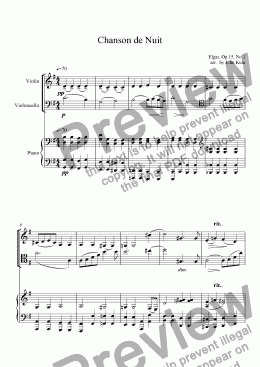 page one of Chanson De Nuit - Piano Trio