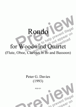 page one of Rondo for Woodwind Quartet