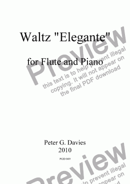 page one of Waltz "Elegante" for Flute and Piano