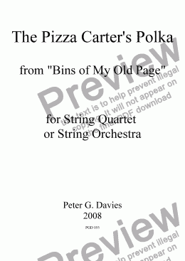 page one of The Pizza Carter’s Polka for String Orchestra/Quartet