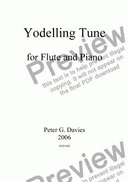 page one of Yodelling Tune for Flute and Piano