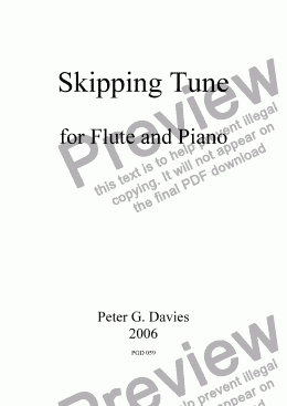 page one of Skipping Tune for Flute and Piano