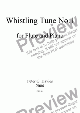 page one of Whistling Tune No.1 for Flute and Piano