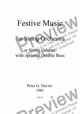 page one of Festive Music for String Orchestra