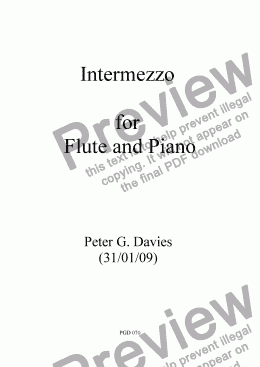 page one of Intermezzo for Flute and Piano