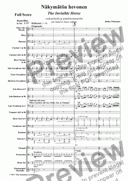 page one of Invisible Horse for Wind Band and Brass Soloist