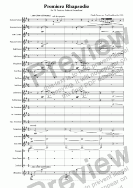page one of BRASS BAND - Baritone Solo - Premiere Rhapsodie