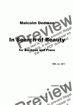 page one of In Search of Beauty