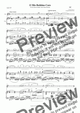 page one of O Mio Babbino Caro for Flute & Piano
