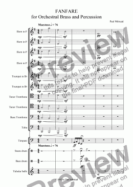 page one of Fanfare for Orchestral Brass and Percussion