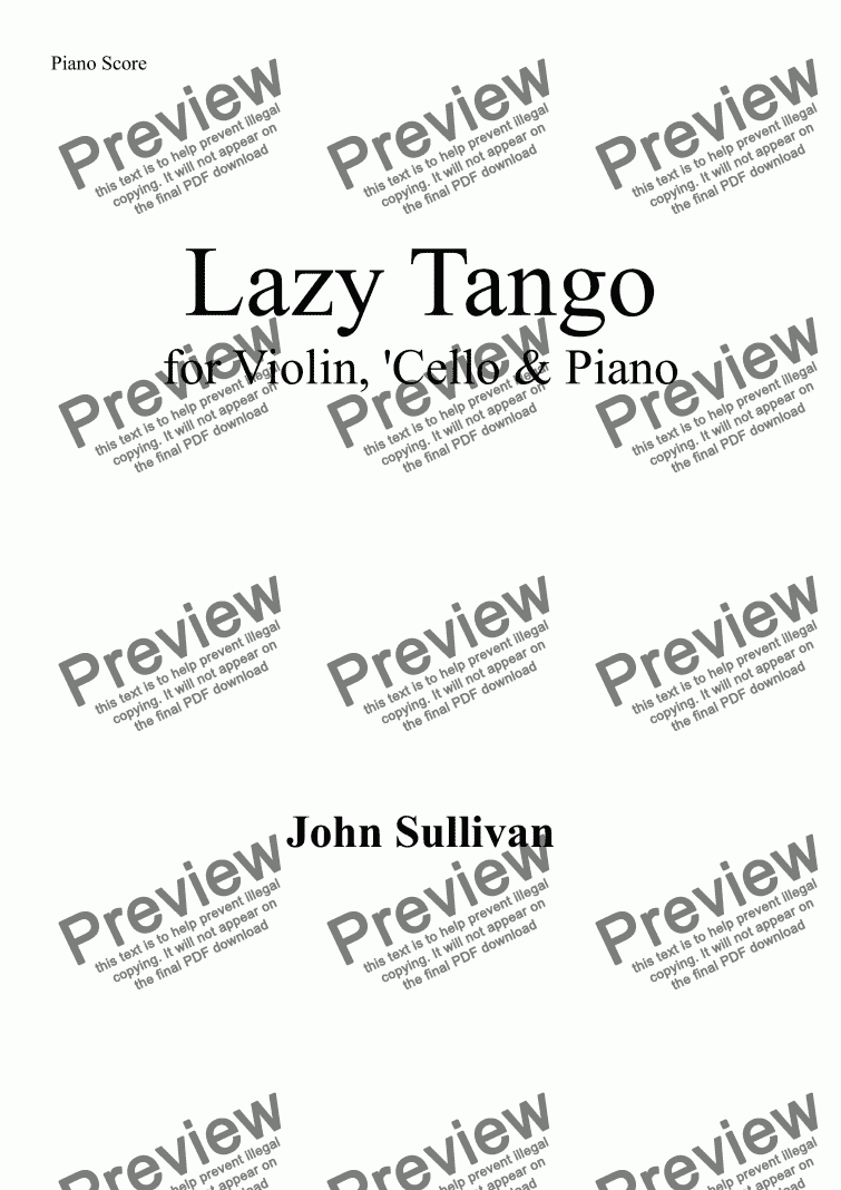 page one of Lazy Tango