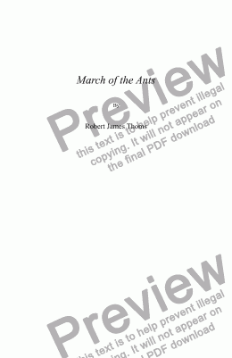 page one of  March of the Ants