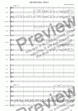 page one of Orchestral Piece