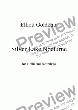 page one of Silver Lake Nocturne, for violin and contrabass