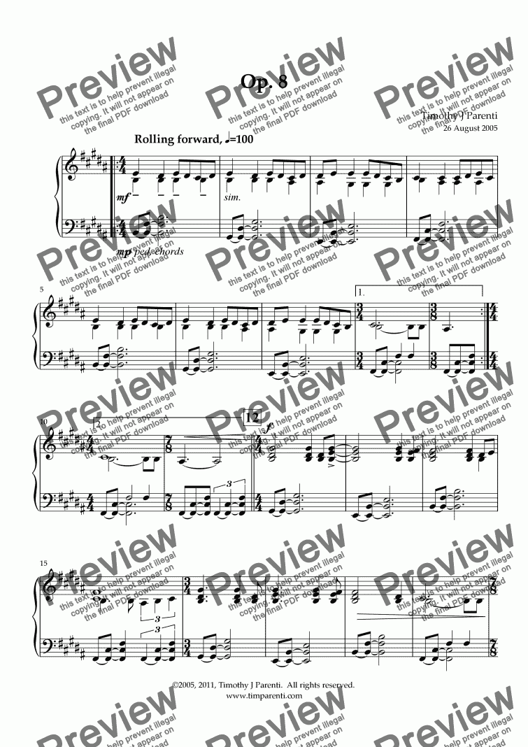 page one of Op. 8