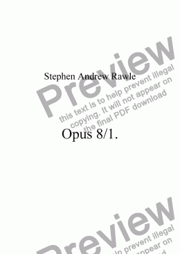page one of Opus 8/1, Should We Keep Us From Ourselves, for piano and string quartet.