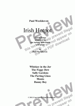 page one of Irish Hotpot - A - Arrangement for Melodyinstrument and Piano