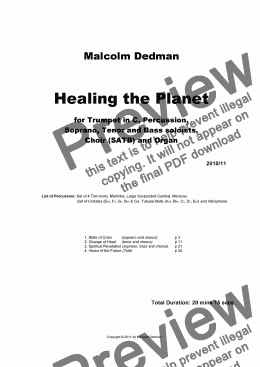 page one of Healing the Planet