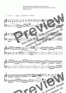 page one of Mozart and Beethoven Medley #1