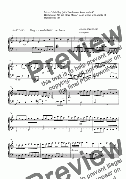 page one of Beethoven and Mozart Medley #8