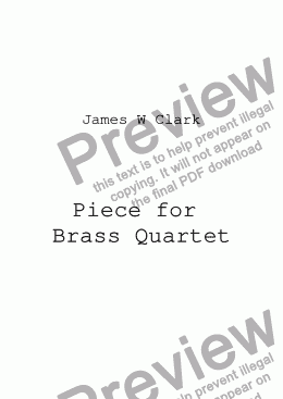 page one of East Keal Suite for Brass Quartet - Movement Three