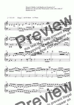 page one of Beethoven and Mozart Medley #20  (with a bit of my own tune)