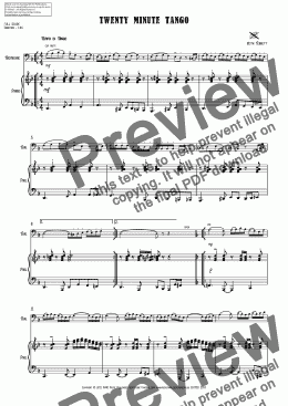 page one of Twenty Minute Tango for Trombone/Euphonium & Piano