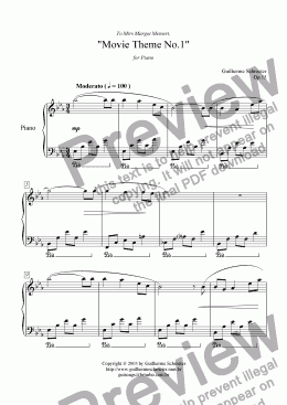 page one of Op.015 - Movie Theme for Piano No.1 (Eb Major)