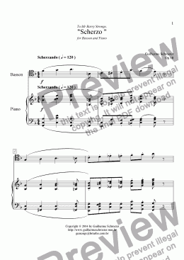 page one of Op.018  -  Scherzo for Basson and Piano (F Major)