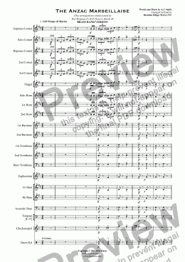 page one of The Anzac Marseillaise - Brass Band