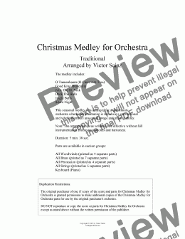 page one of  Christmas Medley for Orchestra
