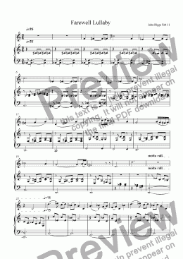 page one of A Farewell lullaby for flute