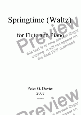 page one of Springtime (Waltz) for Flute and Piano