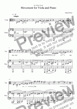 page one of Movement for viola and piano