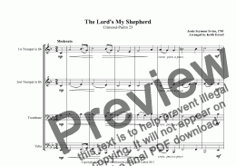page one of The Lord’s my Shepherd for Brass Quartet & Piccolo Trumpet