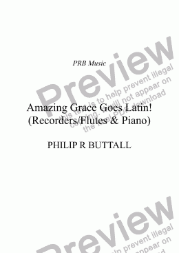 page one of Amazing Grace Goes Latin! (Recorders/Flutes & Piano)