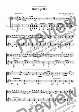 page one of Britta Polka for viola and guitar