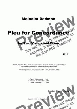 page one of Plea for Concordance
