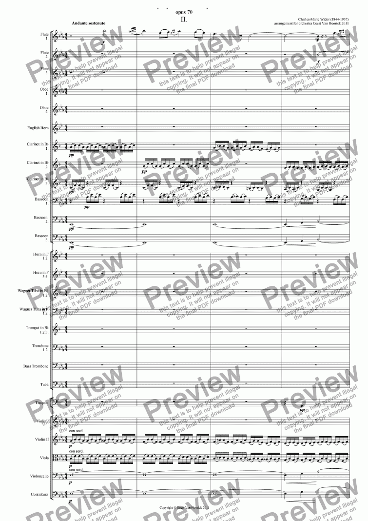 page one of Symphonie Gothique - II Andante sostenuto