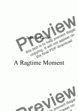 page one of A Ragtime Moment