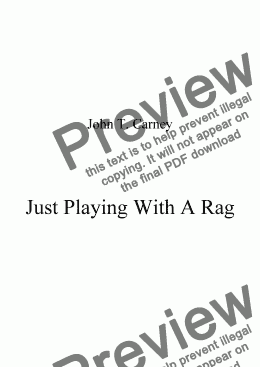 page one of Just Playing With A Rag