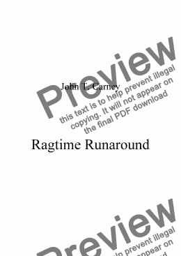 page one of Ragtime Runaround