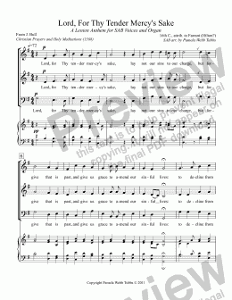 page one of Lord, For Thy Tender Mercy's Sake [FARRANT] Lent anthem for SAB voices arr. by Pamela Webb Tubbs