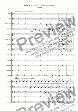 page one of From West to East - Op 9 Suite for Orchestra.  1. California